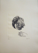 RENZO VESPIGNANI incisione Alessandro "mio figlio" 1975 63x45 firmata pubblicata