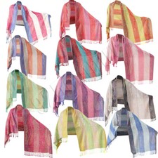 Sciarpa pashmina donna modello paisley con scialle vintage arcobaleno lusso avvolgente