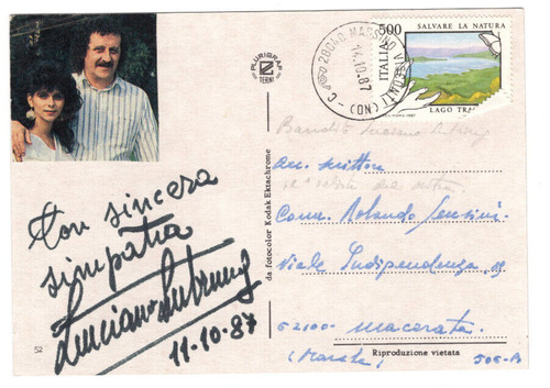Cartolina firmata luciano - cartolina,
