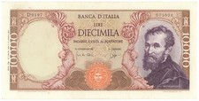 10000 LIRE BANCA D'ITALIA MICHELANGELO MEDUSA 27/07/1964 BB+