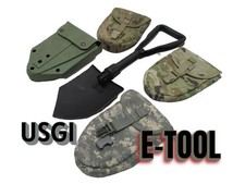 USGI E-TOOL TRINCERA PALA TRIPIEGA MILITARE PIEGHEVOLE VANGA MANUALE con SACCHETTO