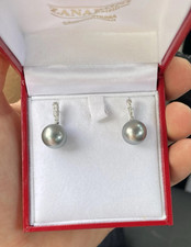 Orecchini In Oro 14kt, Perle Di Thaiti E Diamanti Naturali.