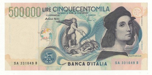 500000 lire raffaello decr - raffaello,