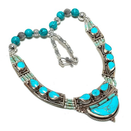 Collana boema turchese - , fatta