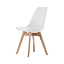 Set 4 Sedie da Pranzo Seduta Imbottita con Gambe in Legno Cucina Ufficio Soggiorno