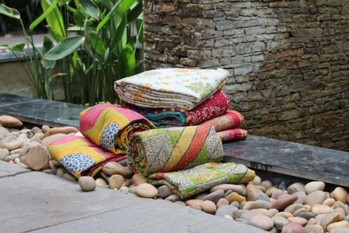 Trapunta kantha fatta mano - fatta, a