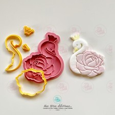 cigno con rosa circa 8cm  Cookie Cutter Formine Biscotti