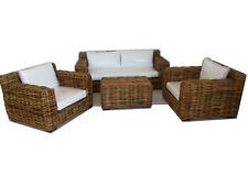 SALOTTO IN RATTAN CL  NATURALE VIMINI 1 DIVANO 2 POLTRONE 1 TAVOLO PER ESTERNO  
