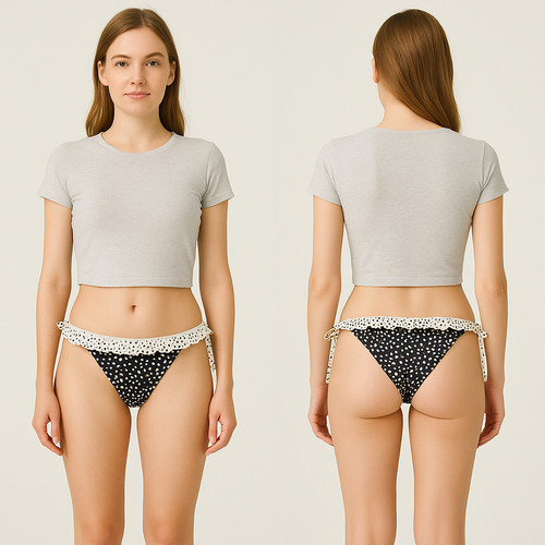 Golden point slip - golden, bianco