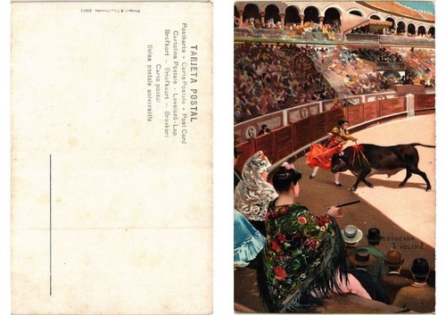 Cpa bullfighting estocada - cpa,
