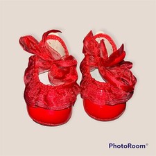 Ballerine neonata rosse vera pelle