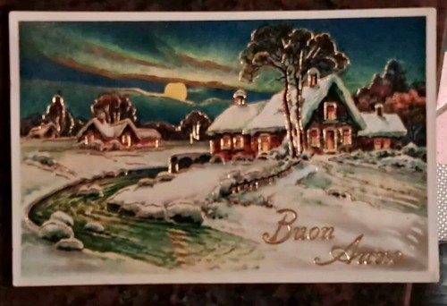 Cartolina augurale buon anno - cartolina,
