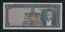 TURCHIA 5 LIRE (Lirasi) 1961 (