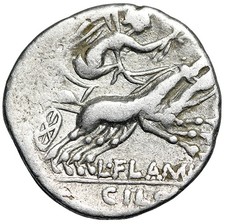 L Flaminius Chilo AR Denarius
