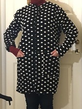cappotto cardigan lana cotta pois  boucle nero bianco  dots caldissimo sfoderato