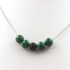 Collana Perle Onice Nero Opaco