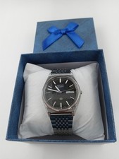 Orologio Uomo Quarzo 33mm Quadrante Nero 33mm SEIKO 1984 8123-7230 REVISIONATO Vintage