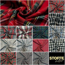 Tessuto In Tartan Scozzese Elasticizzato In Poliestere A Quadri