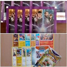 Lorro n°9 bustine HARRY POTTER collezione CONAD+12 figurineAstri Lucenti Pokemon