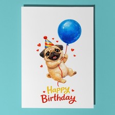 Biglietto compleanno carlino - compleanno,