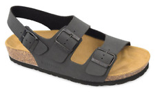 VALLEVERDE XXL VG9910 SANDALI SCARPE UOMO TRIPLA FIBBIA REGOLABILE PELLE NERO