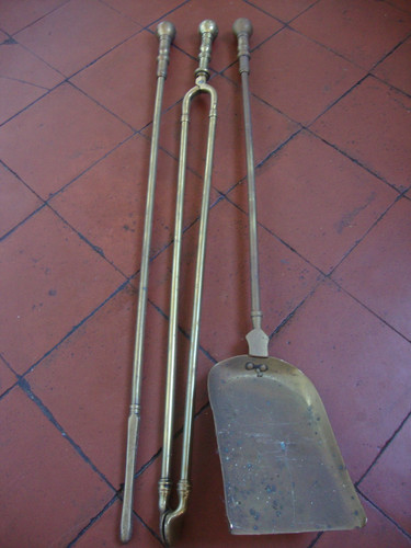 Antico set compagno caminetto