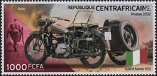WWII 1942 GILERA MARTE 500 & Sidecar francobollo moto militare (2022)