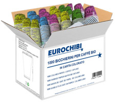 EUROCHIBI® 1000 BICCHIERINI PER CAFFÈ BIO IN CARTA COLORATO