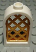 LEGO Finestra 1x2x2,6 Bianco Con Inferriata Oro (566)