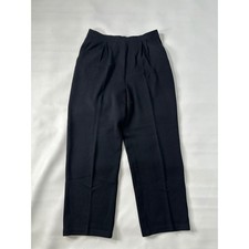 Pantaloni donna St John Basics neri plissettati gamba larga in maglia taglia 12