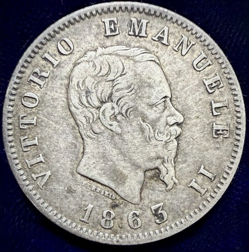 1863 italia 1 lira - bn,