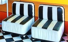 Coppia Poltrone Vintage Anni '70 Vera Pelle – Artigianali Bianco/Nero Status ok 