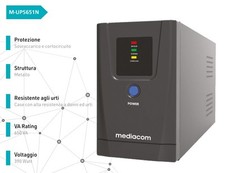 MEDIACOM XPOWER 650 UPS SLINE 650VA / 390W SECURITY SOLUTION