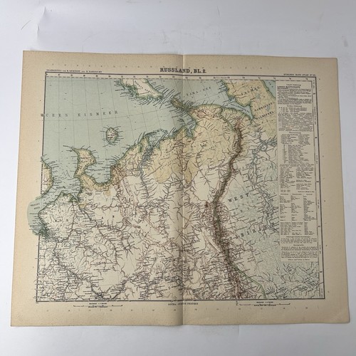 Stampa antica mappa russland - mappa,