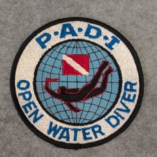 Patch subacqueo PADI Open Water vintage anni 80 ricamata certificazione subacquea