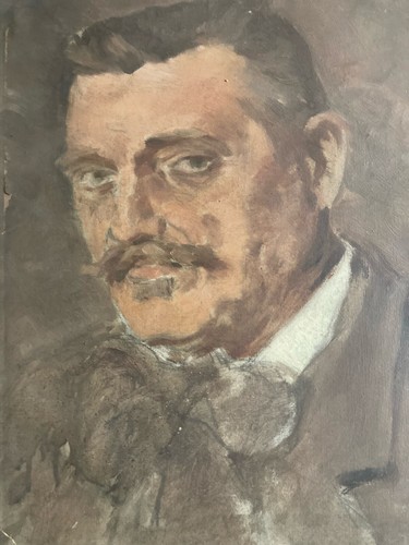 Bella pittura olio carta - olio, su