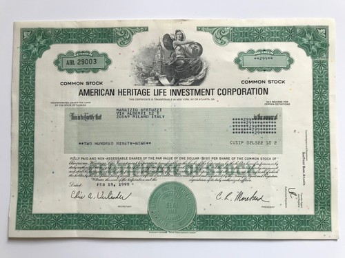 Certificato azionario american - azionario,