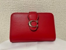 COACH Tabby Portafoglio Medio Pelle Rosso CA193 Nuovo Portafoglio Bifold con Sacchetto Antipolvere JP