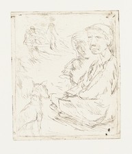 A. SCHINNERER (*1876), Figurine con cane, 1940 circa, ruota. Persone espressionismo