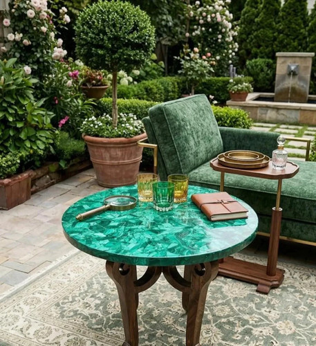Tavolino rotondo verde - tavolino,