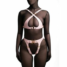 Giarrettiera gotica reggicalze donna pelle imbracatura lingerie reggicalze body bondage 
