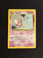 Espeon Holo 1/75 Neo Discovery 2001 – Rare Vintage Pokémon Card – English.