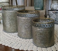 NUOVO set 3 fioriere cesti