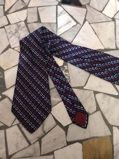 Cravatta Uomo LANVIN 100% seta SILK soie made in france tie rara  11,5 Cm