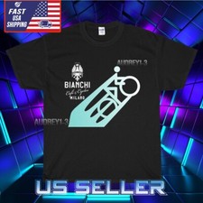 NUOVA MAGLIETTA BIANCHI MILANO CAFE & CYCLES LOGO DIVERTENTE AMERICANA USA TAGLIA S-5XL