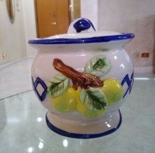 Soprammobile vaso contenitore a muro porta spezie aglio peperoncino ceramica 