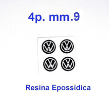 4 adesivi VW. mm.9 in Resina Epossidica stemma logo 3D Auto