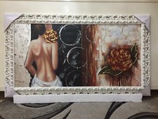 QUADRO DONNA CON ROSA A