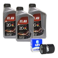 Kit 3 Lt Olio 10W40 Selenia + Filtro olio Ufi Adatto per Fiat Panda 500 Benzina
