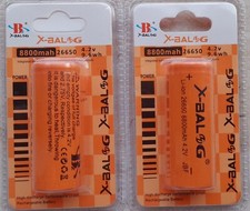 2 Batterie 26650 Ioni Litio